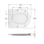 Сидіння для унітазу Qtap (Taurus 490) 422x360x30 мм, White, з мікроліфтом, Slim Duroplast, Quick Release QTSC179W49383
