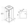 Душовий бокс Lidz Kubis SB90x90.SAT.LOW.GR, скло тоноване 4 мм