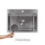 Мийка для кухні інтегрована Lidz Handmade H5843 Brushed Steel 3,0/1,0 мм LDH5843BRU49442