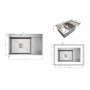 Мийка для кухні інтегрована Lidz Handmade Max 500 H7849R Brushed Steel, 3,0/1,0 мм, крило праворуч, збільшена чаша LDH7849RBRU49464