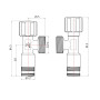 Кран кутовий Thermo Alliance Forte 1/2"З×3/4"З, хром TAF341W1520