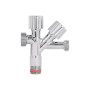 Кран кутовий подвійний Thermo Alliance Forte 1/2"З х 1/2"З х 3/4"З, хром TAF187W151520