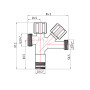 Кран кутовий подвійний Thermo Alliance Forte 1/2"З х 1/2"З х 3/4"З, хром TAF187W151520