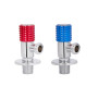 Комплект кутових кранів (круг, червоний+синій) Thermo Alliance Standart 1/2"ЗЗ, нерж, хром, керам. буксу TAS350W1515RB