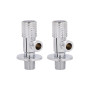 Комплект кутових кранів Thermo Alliance Standart (круг, чорний) 1/2"ЗЗ, нерж, хром, керам. буксу TAS350W1515B