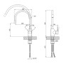 Змішувач для кухні Lidz Aria 015F3 (k35) з гнучким виливом LDARI015F3GGRP49565 Graphite/Grey