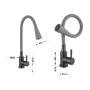 Змішувач для кухні Lidz Aria 015F31 (k35) з гнучким виливом LDARI015F31GGRP49567 Graphite/Grey