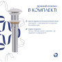 Раковина накладна Qtap Tern Раковина накладна 610x350x135 мм, Marble, прямокутна, з донним клапаном QTTER188MR49791