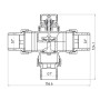 Кран триходовий розподільний без термоголовки Thermo Alliance Forte (M30x1,5; 30-70°С) 1" (11/4") TAF362W2532