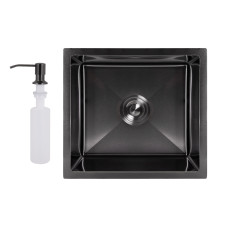 Мийка для кухні інтегрована під стільницю Lidz Handmade H4843B Brushed Black PVD 3,0/1,0 мм LDH4843BRUBLM49440