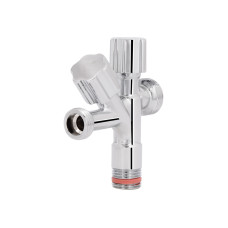 Кран кутовий подвійний  Thermo Alliance Forte 1/2"З х 1/2"З х 3/4"З, хром TAF187W151520
