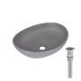 Раковина накладна Qtap Dove 415x340x140 мм, Stone grey, овальна, з донним клапаном QTDOV188SG49783
