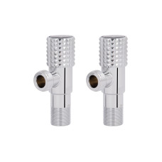 Комплект кутових кранів  Thermo Alliance Standart (круг, чорний) 1/2"ЗЗ, нерж, хром, керам. буксу TAS350W1515B