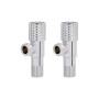 Комплект кутових кранів Thermo Alliance Standart (круг, чорний) 1/2"ЗЗ, нерж, хром, керам. буксу TAS350W1515B