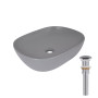 Раковина накладна Qtap Aquarius 470x380x120 мм, Stone grey, прямокутна, з донним клапаном QTAQA188SG49780