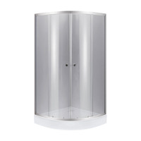 Lidz Набор: Душевая кабина Latwa SC90x90.SAT.LOW.DGR, полукруглая, стекло тонированное 4 мм + Душевой поддон Kapielka ST90x90x14