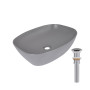 Раковина накладна Qtap Cardinal 500х380х140 мм, Stone grey, прямокутна, з донним клапаном QTCAR188SG49824