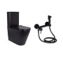 Комплект 2 в 1: підлоговий унітаз Qtap Scorpio Matt Black QT14226088AMB + набір гігієнічного душу Lidz Aria Black LDARI110BLA43394