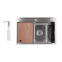 Мийка для кухні інтегрована Lidz Handmade H6845 Brushed Steel 3,0/1,0 мм LDH6845BRU49455