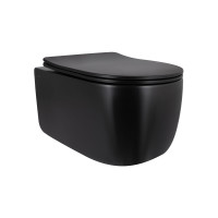 Унітаз підвісний Qtap Taurus Ultra Quiet 515×360×350 мм, Matt Black, з сидінням Slim Duroplast / Soft-close / Quick Release QTTAU28BLM50504