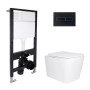 Готове рішення Qtap для ванної кімнати: підвісний унітаз Tern Ultra Quiet 525x345x360 + комплект інсталяції Standard (лінійна клавіша Black)