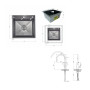 Акційний набір Lidz: мийка H4545 Black PVD Decor 2,5/0,5 мм + Змішувач Aria для кухні з гнучким виливом (k35) Black