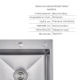 Акційний набір Lidz: мийка H5050H інтегрована Decor Honeycomb 2,5/0,5 мм LDH5050DEC48365 + Змішувач Aria для кухні з гнучким виливом (k35) Grey