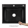 Акційний набір Lidz: мийка інтегрована Decor Black PVD Honeycomb 2,5/0,5 мм + Змішувач Aria для кухні з гнучким виливом (k35) Black