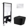 Готове рішення Qtap для ванної кімнати: підвісний унітаз Crow Ultra Quiet 485x340x290 + комплект інсталяції Standard (лінійна клавіша Chrome)