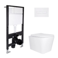 Готове рішення Qtap для ванної кімнати: підвісний унітаз Tern Ultra Quiet 525x345x360 + комплект інсталяції Standard (лінійна клавіша White)