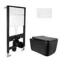 Готове рішення Qtap для ванної кімнати: підвісний унітаз Gemini Ultra Quiet 520x360x350 + комплект інсталяції Standard (лінійна клавіша White)