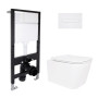 Готове рішення Qtap для ванної кімнати: підвісний унітаз Crow Rimless 485x340x330 + комплект інсталяції Standard (лінійна клавіша White)