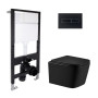Готове рішення Qtap для ванної кімнати: підвісний унітаз Crow Ultra Quiet 485x340x290 + комплект інсталяції Standard (лінійна клавіша Black)