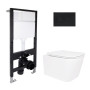 Готове рішення Qtap для ванної кімнати: підвісний унітаз Crow Rimless 485x340x330 + комплект інсталяції Standard (кругла клавіша Black)