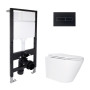 Готове рішення Qtap для ванної кімнати: підвісний унітаз Swan Ultra Quiet 520x360x320 + комплект інсталяції Standard (лінійна клавіша Black)