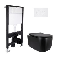 Готове рішення Qtap для ванної кімнати: підвісний унітаз Taurus Ultra Quiet 515x360x350 + комплект інсталяції Standard (кругла клавіша White)