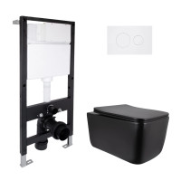 Готове рішення Qtap для ванної кімнати: підвісний унітаз Gemini Ultra Quiet 520x360x350 + комплект інсталяції Standard (кругла клавіша White)