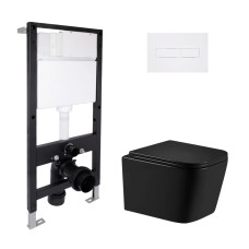 Готове рішення Qtap для ванної кімнати: підвісний унітаз Crow Ultra Quiet 485x340x290 + комплект інсталяції Standard (лінійна клавіша White)
