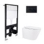 Готове рішення Qtap для ванної кімнати: підвісний унітаз Swan Rimless 520x360x320 + комплект інсталяції Standard (лінійна клавіша Black)