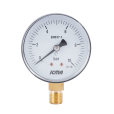Манометр Icma 1/4" 0-6 бар, нижнє підключення №244