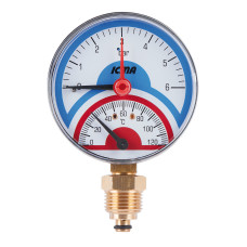 Термоманометр Icma 1/2" 0-6 бар, нижнє підключення №258