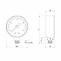 Манометр Icma 1/4" 0-4 бар, нижнє підключення №244